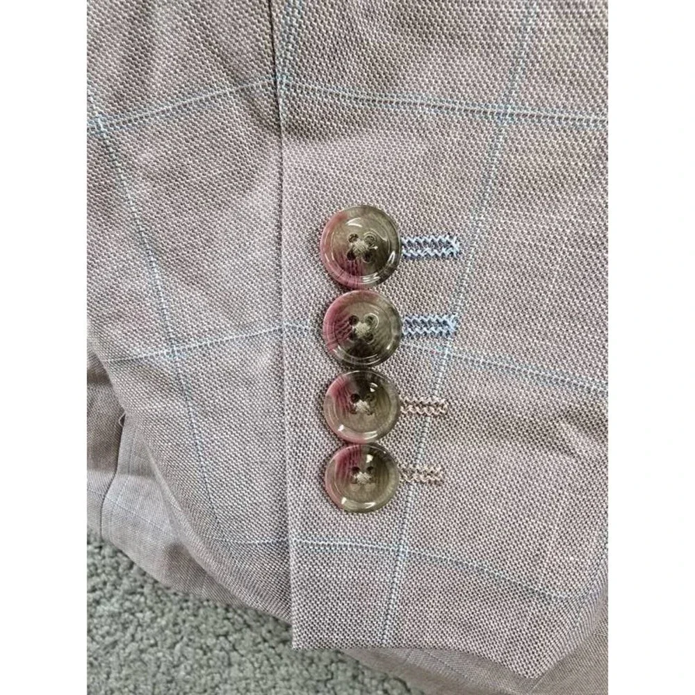 Tayion Regular-Fit Suit Jacket Men's 46R Pink Notch Lapel Front Button Closure